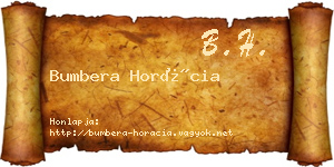 Bumbera Horácia névjegykártya